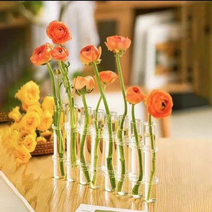 Hinged Vase Aquatic Plant Vase Hinged Flower Vase Clear Glass Test Tube Hanging Flower Holder for Home Decor