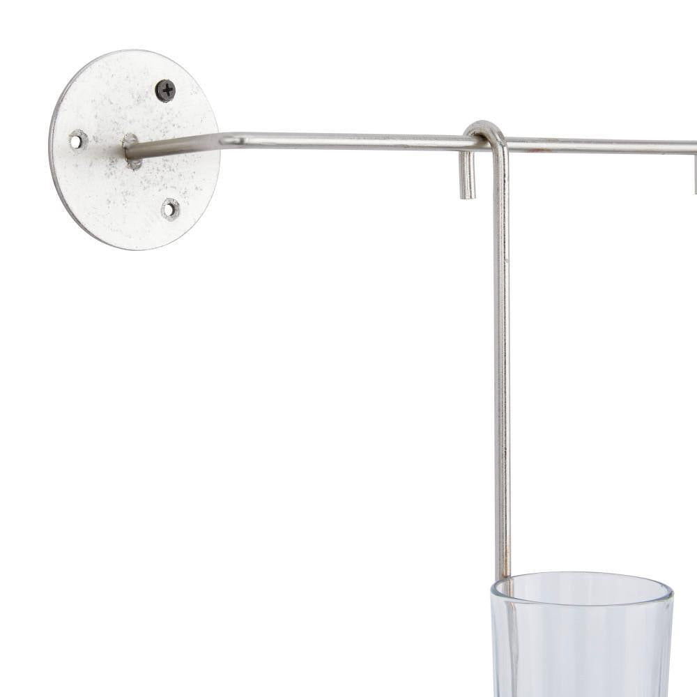 Silver Metal 7 Candle Wall Sconce