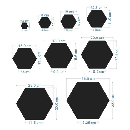 12Pcs Hexagonal Acrylic Mirror Wall Sticker