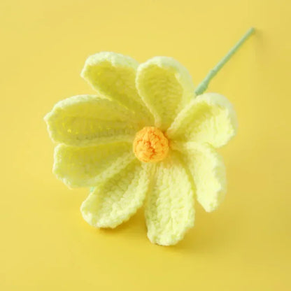 Finished Knitted Flower Creative Crochet Galsang Flowers Bouquet Cute Woven Flower Friends Mothers Day Gift Home Decor