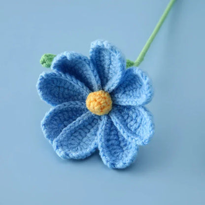 Finished Knitted Flower Creative Crochet Galsang Flowers Bouquet Cute Woven Flower Friends Mothers Day Gift Home Decor