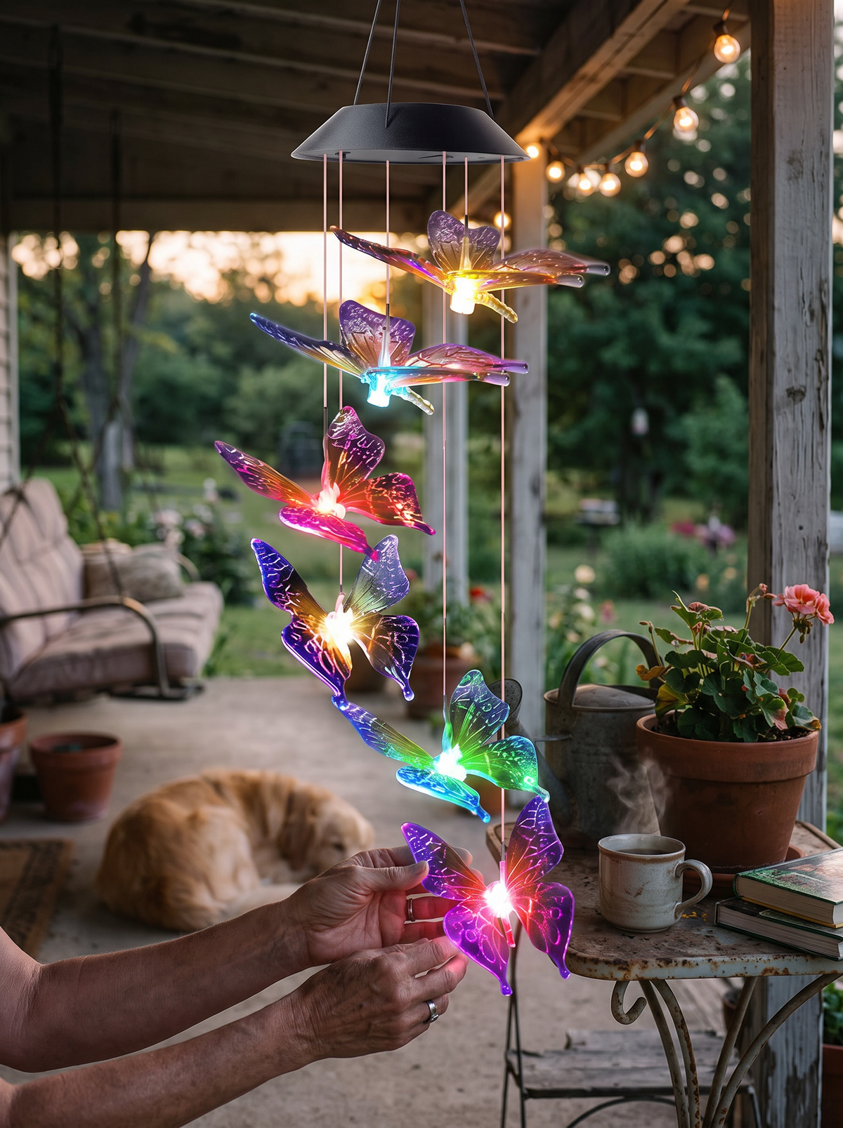 Solar LED Butterfly Wind Chime Light 1