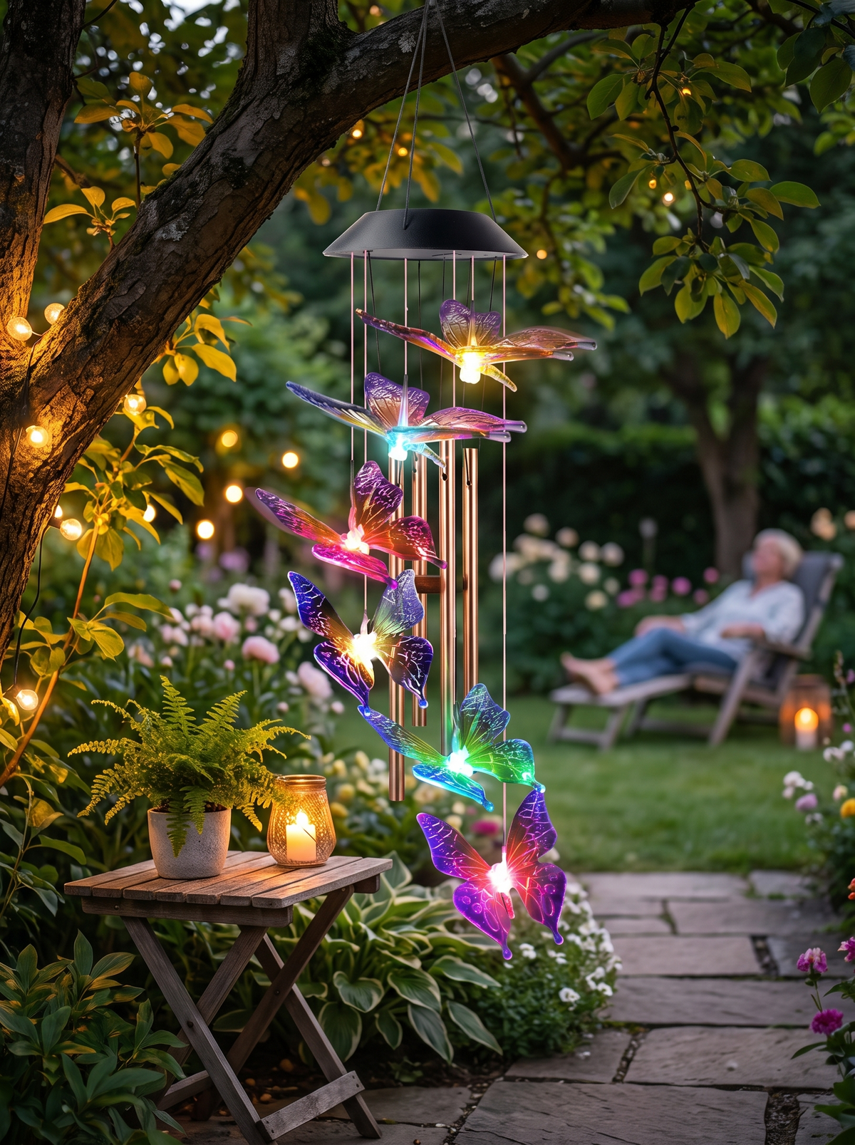 Solar LED Butterfly Wind Chime Light 3